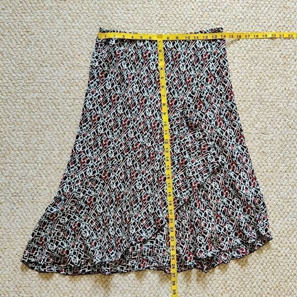 Worthington geometric print silk skirt sz 14 - Picture 3 of 7